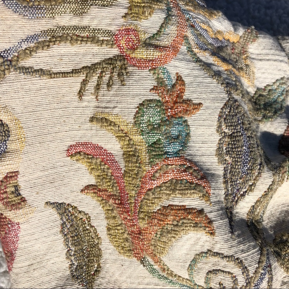 Vintage Floral Tapestry Wood Dowel Carpet Knitting Bag - Picture 6 of 8